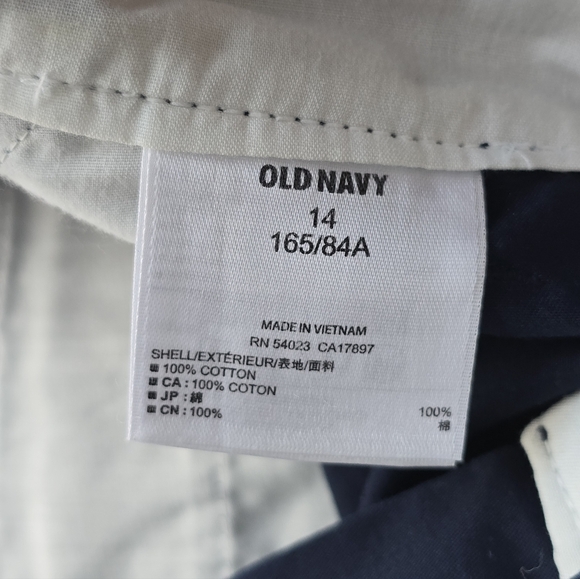 Old Navy Navy Blue Nautical Coastal Embroidered Cotton Shorts Like New 14 - Picture 5 of 7